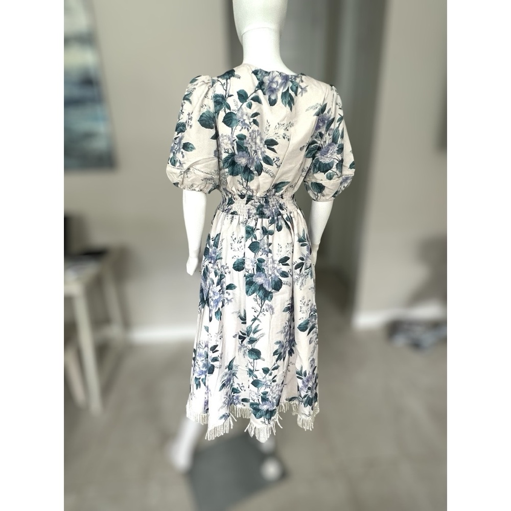 Beautiful floral print detailed midi dress S M L - Picture 6 of 8